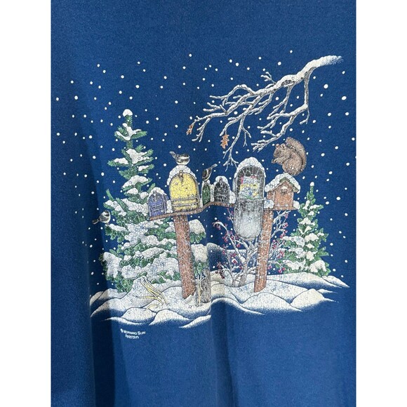 Vintage Morning Sun Christmas Winter Snow Nature Crewneck Sweater XXL‎ USA - Picture 4 of 11